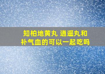 知柏地黄丸 逍遥丸和补气血的可以一起吃吗